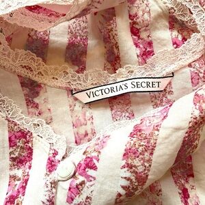 NWOT Victoria's Secret Pink and Cream Lace Pajama Set